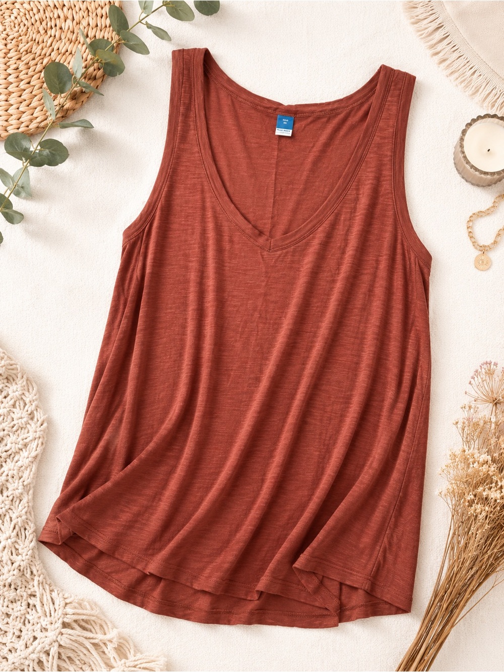 Old Navy Women's V-Neck Tank Top - Rust Brown